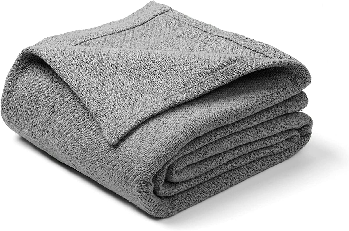 Cotton Blanket Queen Size, Luxury Blankets for Any-Home Decor, Waffle Blanket - Gifts for Mom, Soft Throw Blanket, Queen Size Blanket for Queen Bed, White Blanket - 90" X 90"