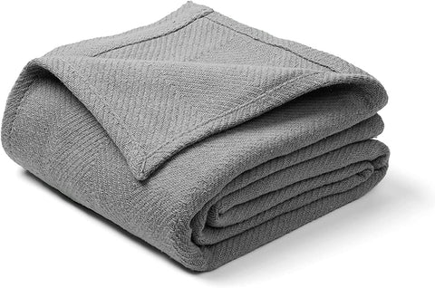 Cotton Blanket Queen Size, Luxury Blankets for Any-Home Decor, Waffle Blanket - Gifts for Mom, Soft Throw Blanket, Queen Size Blanket for Queen Bed, White Blanket - 90" X 90"