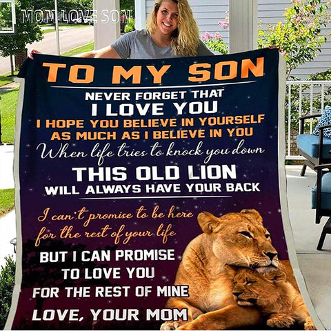 Son Gifts Blanket,to My Son Personalized Blanket from Mom, Birthday Gifts for Son from Mom, Son Graduation Gifts from Mom for Him(B-50 * 60in)