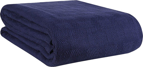 100% Cotton Bed Blanket, Breathable Bed Blanket Queen Size, Cotton Thermal Blankets Full - Queen Size, Perfect for Layering Any Bed for All Season - Charcoal Grey
