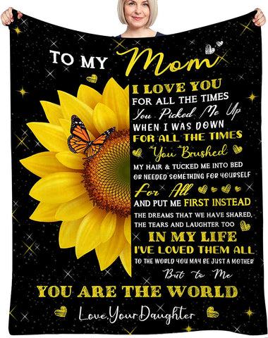 Sunflower Gifts for Women Sunflower Blanket for Women Friend Butterfly Blanket Inspirational Friendship Gift for Women 50*60in…