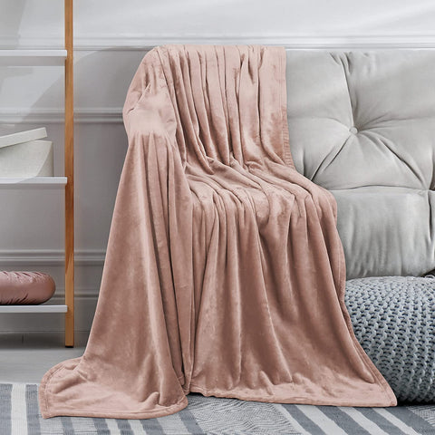 Bedding Fleece Blanket Queen Size Cool Grey Lightweight Fuzzy Soft Anti-Static Microfiber Bed Blanket (90x90 Inches)