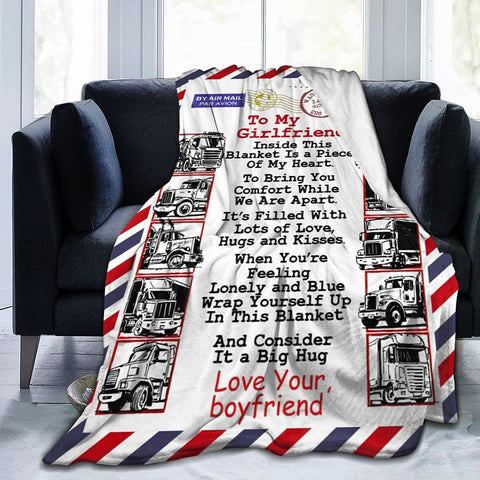 Fleece Blanket to My Daughter Letter Printed Quilts Mom for Daughter's Air Mail Blanket Positive Encourage and Love Daughter's Flannel Blanket Gifts (40 * 50 inch,22)
