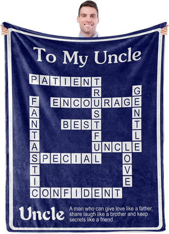 Uncle Gifts Throw Blanket Uncle, 50"x60" Blanket, Gifts for Uncle from Niece Nephew Cozy Soft Blankets Christmas Thanksgiving Happy Birthday Gifts for Uncle