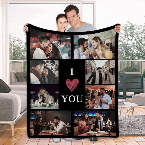 To My Wife Gift Blanket from Husband - Custom Blanket with Picture Name Change,Personalized Wife Anniversary Birthday Gifts for Her from Husband for Christmas,I Love You Gifts for Wife in Law