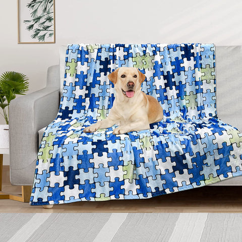 Dog Blankets for Large Dogs, Pet Blankets for Dog Bed Cover, Puppy Blankets for Couch, Kitten Blanket, Soft Fleece Blankets for Dogs, Cats, 41"x31", 3 Pack(2 Tan+1 Brown)