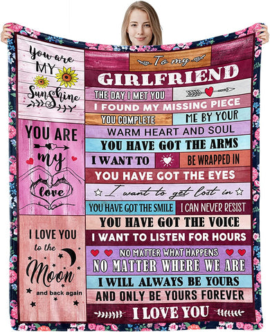 Gift for Wife Romantic Gifts for Her I Love You Anniversary Wedding Birthday Gifts Ideas for Women to My Wife Blanket Christmas Valentines Mothers Day Presents from Husband Throw Blanket 60"x 50"