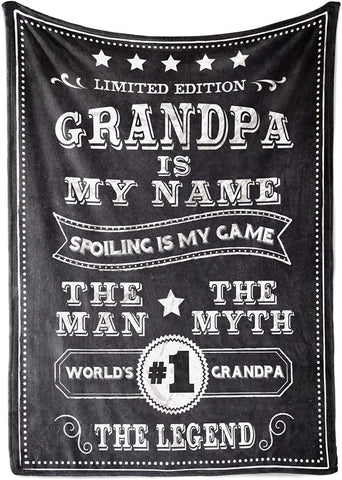 Gifts for Grandpa, Papa, Throw Blanket for Grandfather, Presents from Granddaughters Grandsons for Christmas, Birthday, Father's Day - 50" x 65"
