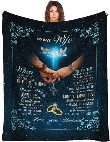 to My Husband Blanket from Wife, Birthday Gifts for Men, Throw Blanket Gifts for Husband Birthday Gift Ideas,Best Christmas Valentines Wedding for Him 60''x50''