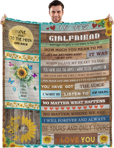 Gifts for Girlfriend Blanket, I Love You Gifts for Her, Girlfriend Birthday Gift, Romantic Anniversary Valentine's Day for Girlfriend Women (G-Umbrella, 50x60)