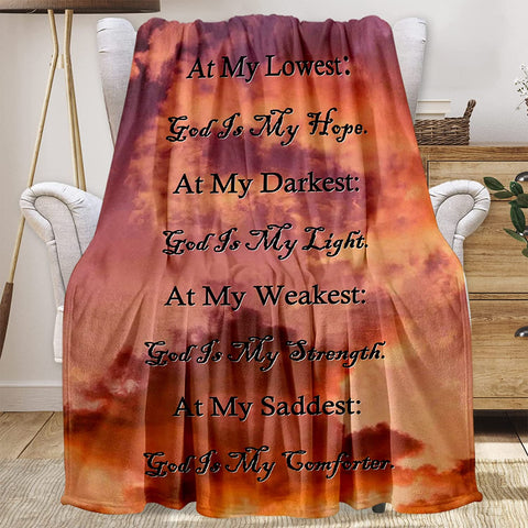 Christian Gifts for Women, Inspirational Bible Verse Blanket Soft Lightweight Religious Healing Warm Blanket for Women 40x50in