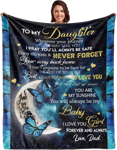 Daughter Gift from Mom-Mothers Day Birthday Gifts for Daughter Adult, Daughter Blanket from Mom-Mother's Day Wedding Anniversary Daughter Gifts 60X50