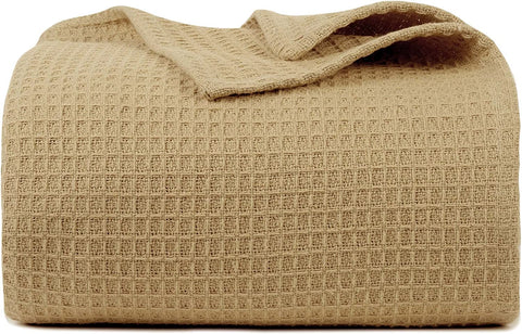 Blanket Queen Size 100% Cotton Throw Blanket - Soft Breathable Lightweight Layering All Season Thermal Blanket for Bed Sofa and Couch 90 x 90 Inches Grey Color by Bed Bath and Home