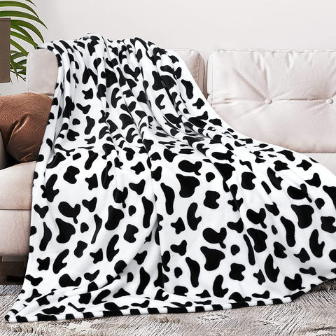 Cow Print Blanket, Fuzzy Baby Girl Cow Print Throw Blankets for Couch, Kids Fleece Throw Blanket, Soft Warm Plush Cow Toddler Blanket for Boys, Flannel Throw Blankets for Children