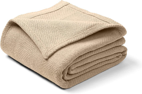 Cotton Blanket Queen Size, Luxury Blankets for Any-Home Decor, Waffle Blanket - Gifts for Mom, Soft Throw Blanket, Queen Size Blanket for Queen Bed, White Blanket - 90" X 90"