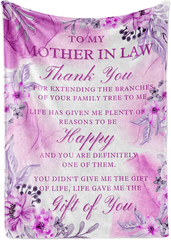 Mother in Law Gifts from Daughter, Birthday Gifts for Mother in Law, Christmas Birthday Mother's Day Thanksgiving Day, Best Mom in The World (65 X 50 Inches)