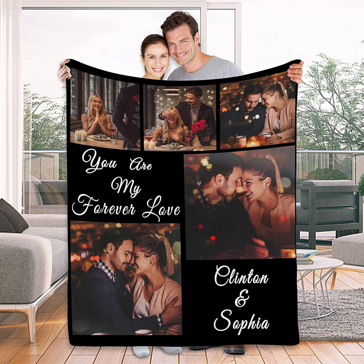 To My Wife Gift Blanket from Husband - Custom Blanket with Picture Name Change,Personalized Wife Anniversary Birthday Gifts for Her from Husband for Christmas,I Love You Gifts for Wife in Law