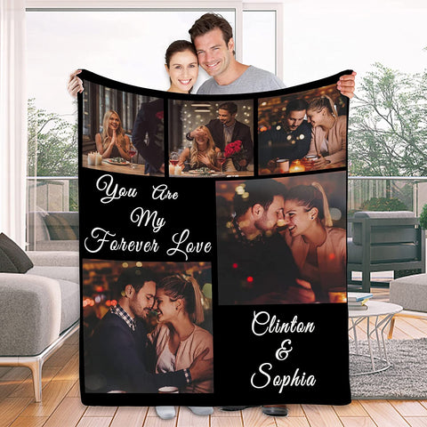 To My Wife Gift Blanket from Husband - Custom Blanket with Picture Name Change,Personalized Wife Anniversary Birthday Gifts for Her from Husband for Christmas,I Love You Gifts for Wife in Law
