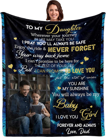 Daughter Gift from Mom-Mothers Day Birthday Gifts for Daughter Adult, Daughter Blanket from Mom-Mother's Day Wedding Anniversary Daughter Gifts 60X50