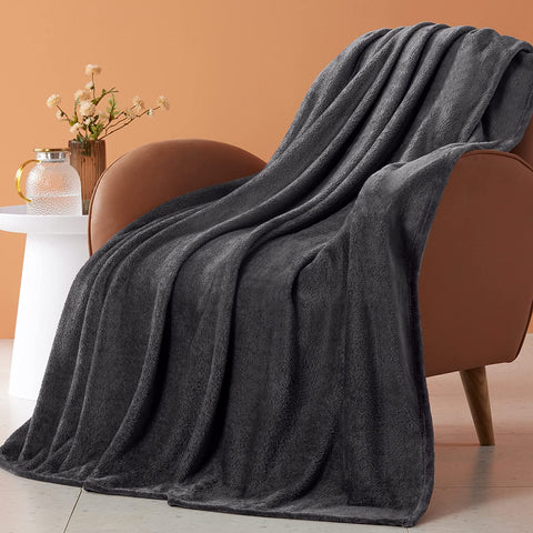 Fleece Throw Blanket for Couch Sofa or Bed Throw Size, Soft Fuzzy Plush Blanket, Luxury Flannel Lap Blanket, Super Cozy and Comfy for All Seasons (Graphite, 50" x 60")