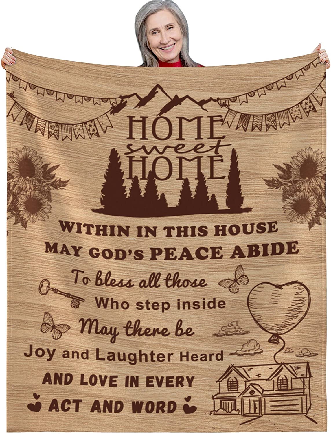 to Neighbor Blankets, Neighbor Blankets, Gifts for Neighbor, Moving Away Farewell Goodbye Gift, Super Soft Flannel Fleece Throw Blankets 50x60 inches