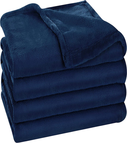 Bedding Fleece Blanket Queen Size Grey 300GSM Luxury Bed Blanket Anti-Static Fuzzy Soft Blanket Microfiber (90x90 Inches)