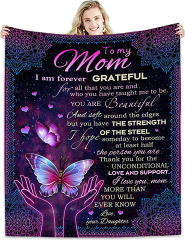 Gifts for Mother in Law Blanket from Daughter in Law - Birthday Gifts for Mother in Law - Mother in Law Gift for Christmas Mother’s Day, Flannel Fleece Soft Warm Cozy Blankets for Bed Sofa 60”x50”