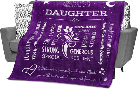 To My Daughter Blanket, Gifts for Daughter from Dad, Mom, Daughter Gifts for Teen Girls, Grown Women, Daughter Presents for Birthday, Mothers Day, Throw 60x50 Inches (Teal)