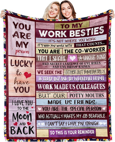 To My Coworkers Work Bestie Gifts Blanket Coworkers Bestie Blanket Soft Flannel Friendship Blanket for Coworkers Work Bestie Best Friends Birthday Blanket Gifts for Coworkers Best Themed Gifts