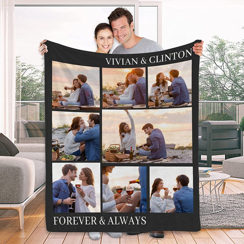 To My Wife Gift Blanket from Husband - Custom Blanket with Picture Name Change,Personalized Wife Anniversary Birthday Gifts for Her from Husband for Christmas,I Love You Gifts for Wife in Law