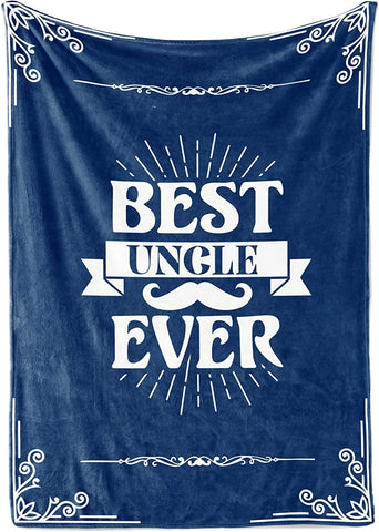 Gifts for Uncle, Throw Blanket for Uncle, Presents from Niece and Nephew for Christmas, Birthday, Father's Day - 50" x 65" Best Uncle Ever Bear