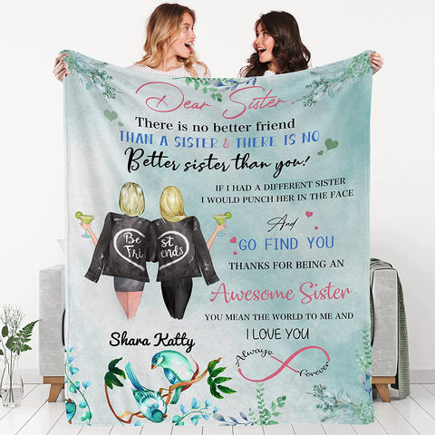 to My Besties Custom Friends Blanket with Many Characters,Change Hairstyles&Name Blankets,Personalized Friendship Blanket for Women,Best Friends,BFF, Bestie Birthday Gifts