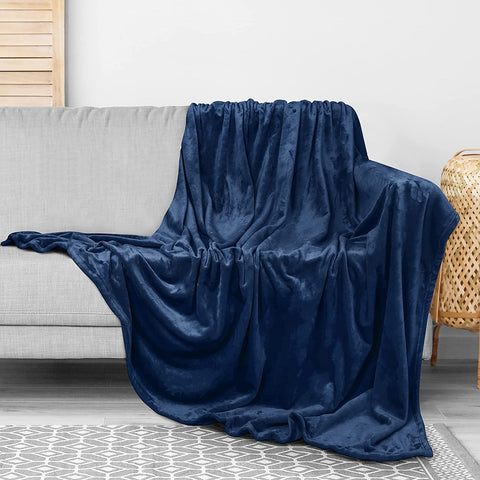 Bedding Fleece Blanket Queen Size Grey 300GSM Luxury Bed Blanket Anti-Static Fuzzy Soft Blanket Microfiber (90x90 Inches)