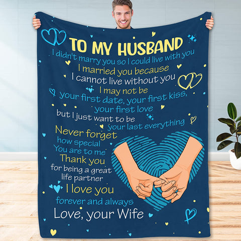 Gifts for Husband, to My Husband Blanket - Gifts for Him from Wife, Birthday Gifts for Husband, Throw Blankets Idea
