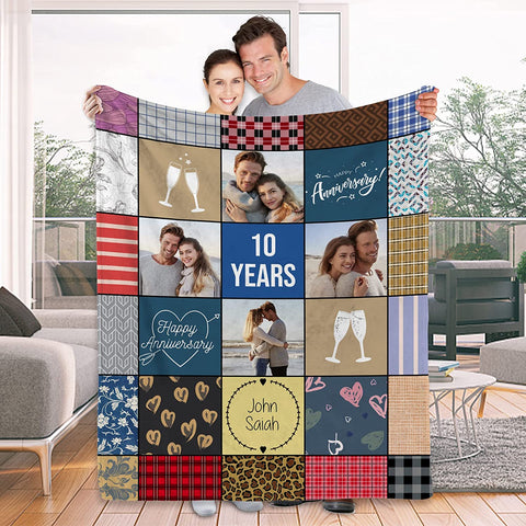 To My Wife Gift Blanket from Husband - Custom Blanket with Picture Name Change,Personalized Wife Anniversary Birthday Gifts for Her from Husband for Christmas,I Love You Gifts for Wife in Law