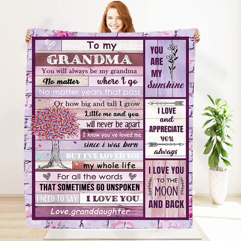 Gifts for Grandma, Grandma Blanket 50''x60'', Grandma Birthday Gifts, Christmas Grandma Gift Ideas for Grandma Soft Cozy Flannel Throw Blanket Grandma Gifts from Grandchildren