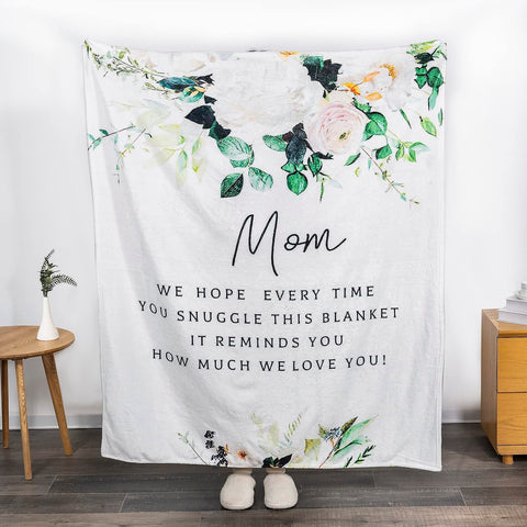 Gifts for Mom, Mother's Day Blanket Gifts for Mom, Mom Birthday Gifts from Daughter or Son, Snuggly Soft Cozy Mothers Day Blanket 60" x 50"
