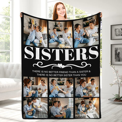 Personalized Blanket for Sister - Sister Birthday Gifts for Sister, Sister Gifts from Sister Brother, Sister Birthday Gifts from Sister, Best Sister Gifts for Women, Custom Blanket
