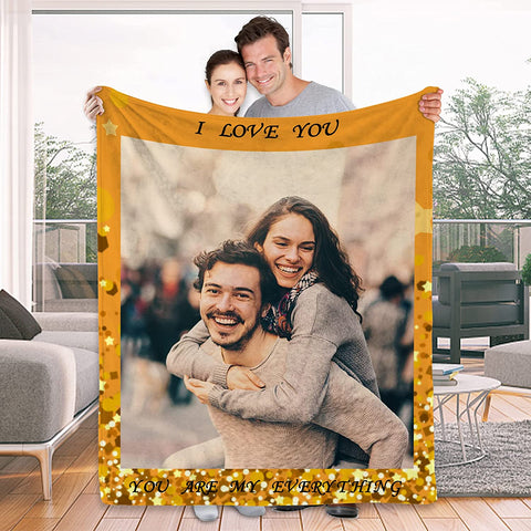 To My Wife Gift Blanket from Husband - Custom Blanket with Picture Name Change,Personalized Wife Anniversary Birthday Gifts for Her from Husband for Christmas,I Love You Gifts for Wife in Law