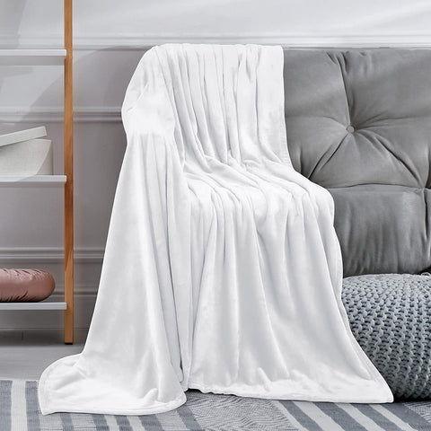 Bedding Fleece Blanket Queen Size Cool Grey Lightweight Fuzzy Soft Anti-Static Microfiber Bed Blanket (90x90 Inches)