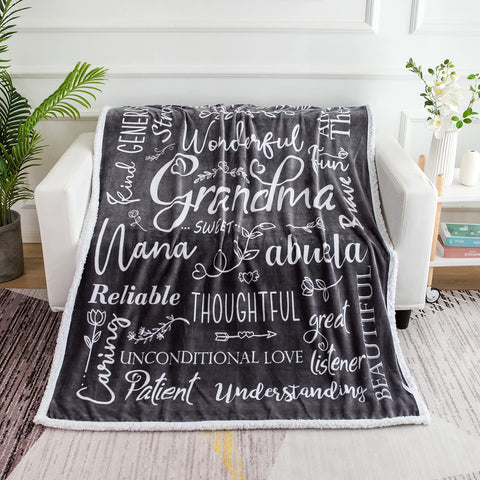Wonderful Grandma Throw Blanket | Best Grandma Gifts | Wrap Your Grandmother with Love and Inspirational Words | Comfort Grandma Blanket Mothers Day Birthday Gifts for Grandma
