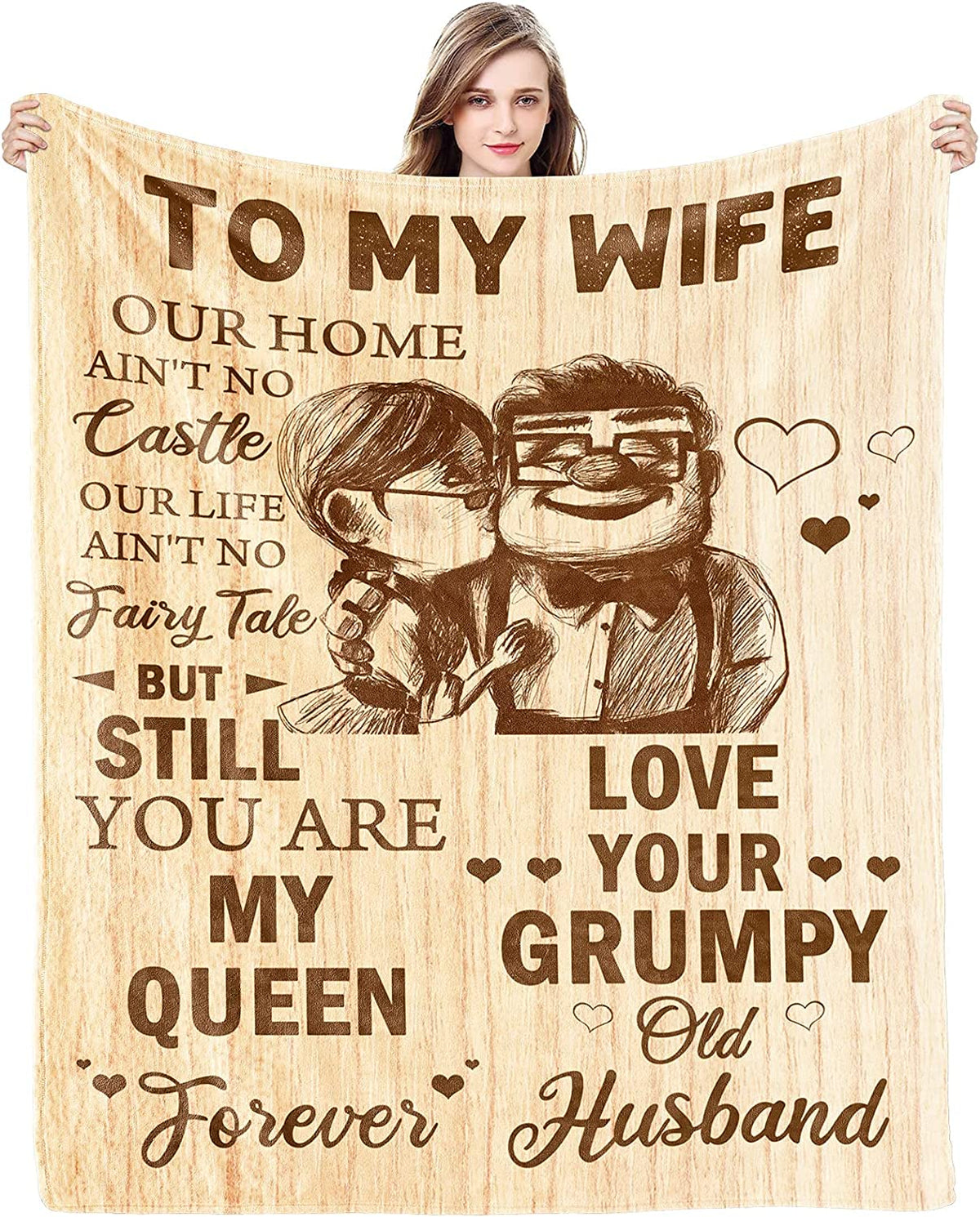 Gift for Wife from Husband to My Wife Blanket Wedding Anniversary Romantic Gifts for Wife Birthday Christmas Valentine's Mother's Day Healing Thoughts Blanket Presents for Her