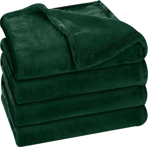 Bedding Fleece Blanket Queen Size Grey 300GSM Luxury Bed Blanket Anti-Static Fuzzy Soft Blanket Microfiber (90x90 Inches)