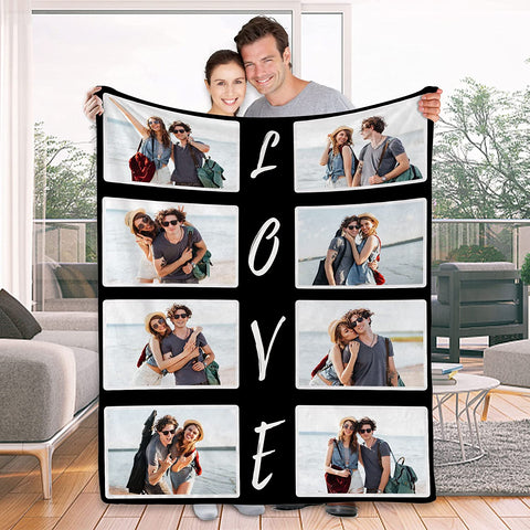 To My Wife Gift Blanket from Husband - Custom Blanket with Picture Name Change,Personalized Wife Anniversary Birthday Gifts for Her from Husband for Christmas,I Love You Gifts for Wife in Law