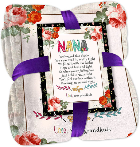 Grandma Gifts, Blankets for Grandma, Gifts for Grandma Mom Form Granddaughter Grandkids Grandson Grandchildren, Grandma Gifts for Birthday Christmas New Year Blanket Throw