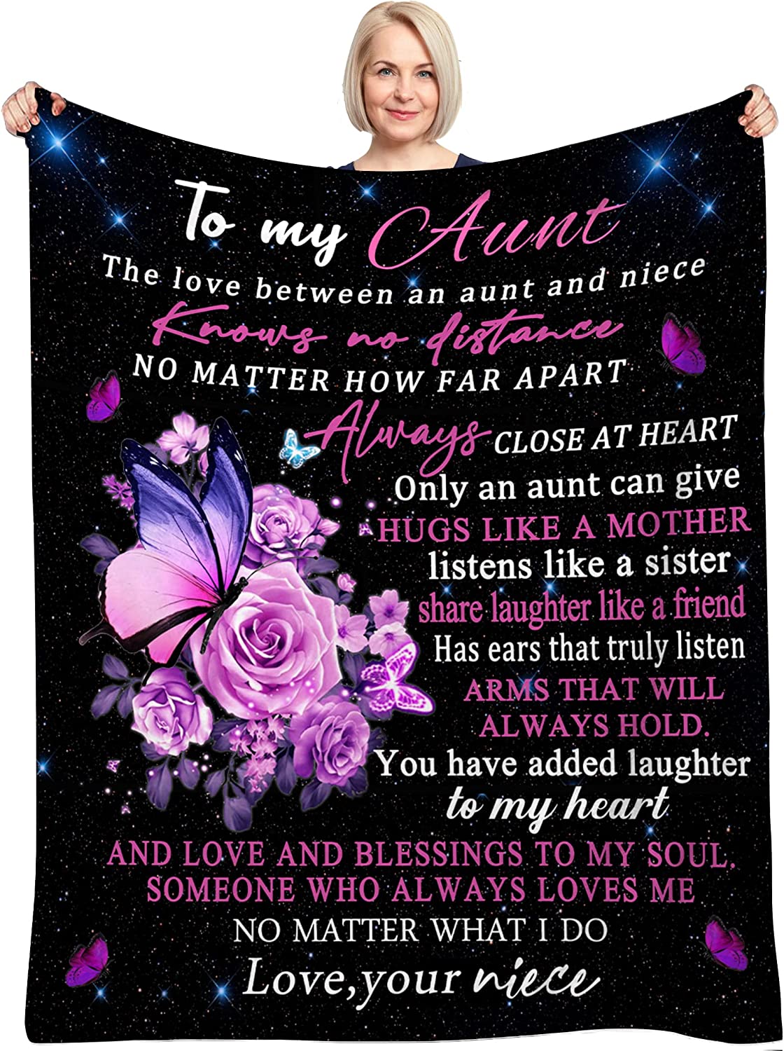 Gifts for Mom to My Mom Blanket from Daughter Son Flower Butterfly Throw Blankets for Couch Bedroom Sofa Warm Blanket Positive Encourage and Love 50x60 in