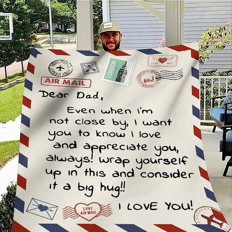 To My Mom Gift Blanket from Daughter Son I Love You Dear Mom Air Mail Letter Printed Blanket Throw for Christmas Birthday Mother Day's Soft Bed Flannel Blanket (Dear Mom-50x60in)