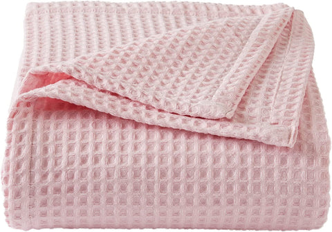 100% Cotton Waffle Weave Bed Blanket Soft, Breathable, and Lightweight Blanket for All-Season | Perfect for Layering | Brielle Collection (King, ICY Blue)