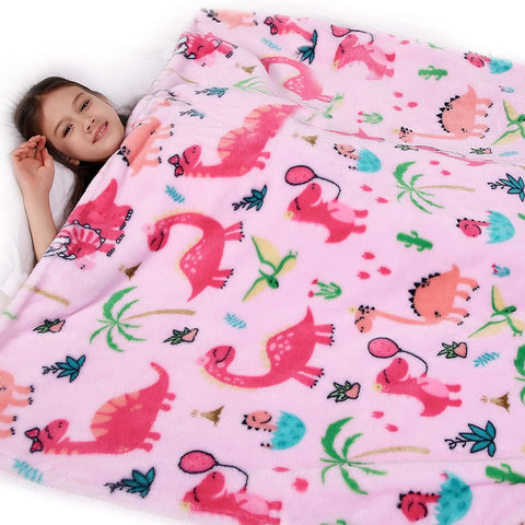 Dinosaur Blanket for Boys, Kids Dinosaur Throw Blanket for Boys and Girls, Fluffy Cozy Dinosaur Fleece Blanket with Vibrant Colors and Cute Design, Soft and Warm Throw Blanket - 50x60 Inches