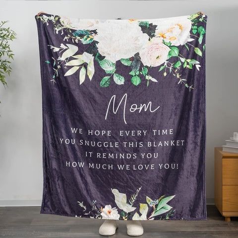Gifts for Mom, Mother's Day Blanket Gifts for Mom, Mom Birthday Gifts from Daughter or Son, Snuggly Soft Cozy Mothers Day Blanket 60" x 50"